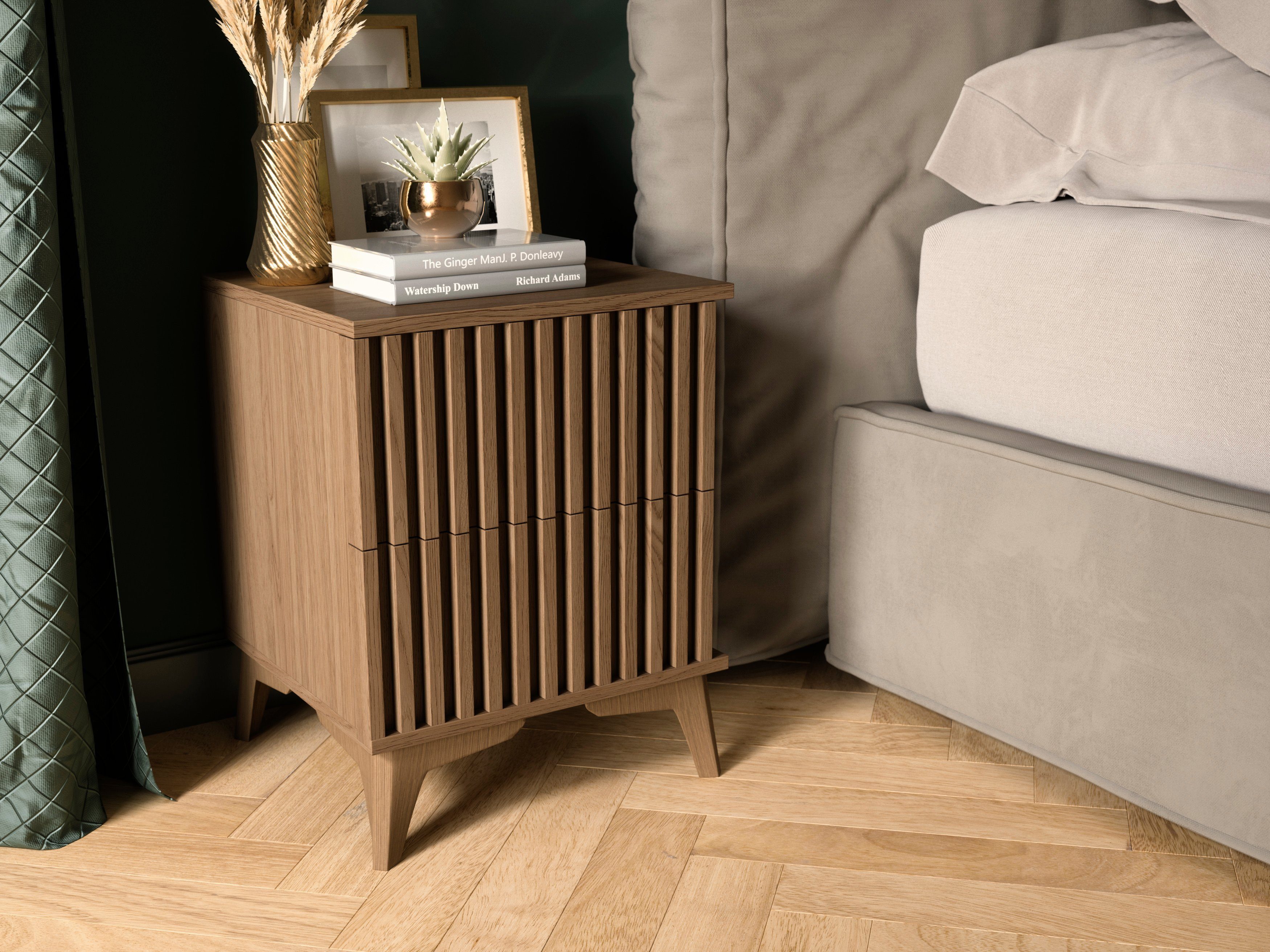 MOEBLO Nachttisch Entia (Eiche Artisan mit Schubladen, Nachtkommode Nachtsc günstig online kaufen