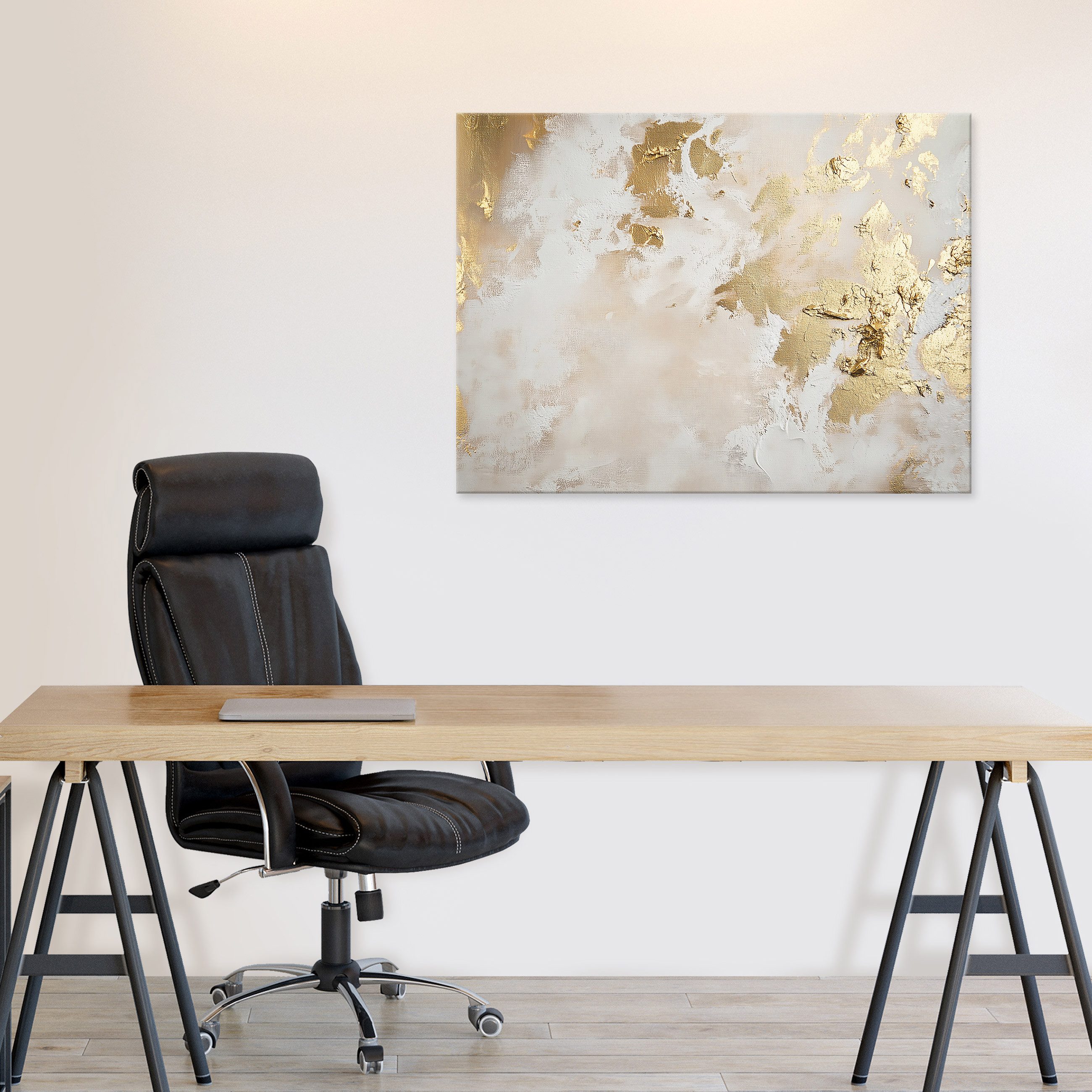 Wallarena Leinwandbild Abstrakt Grau Gold Marmor Modern Wandbilder Wand Dek günstig online kaufen