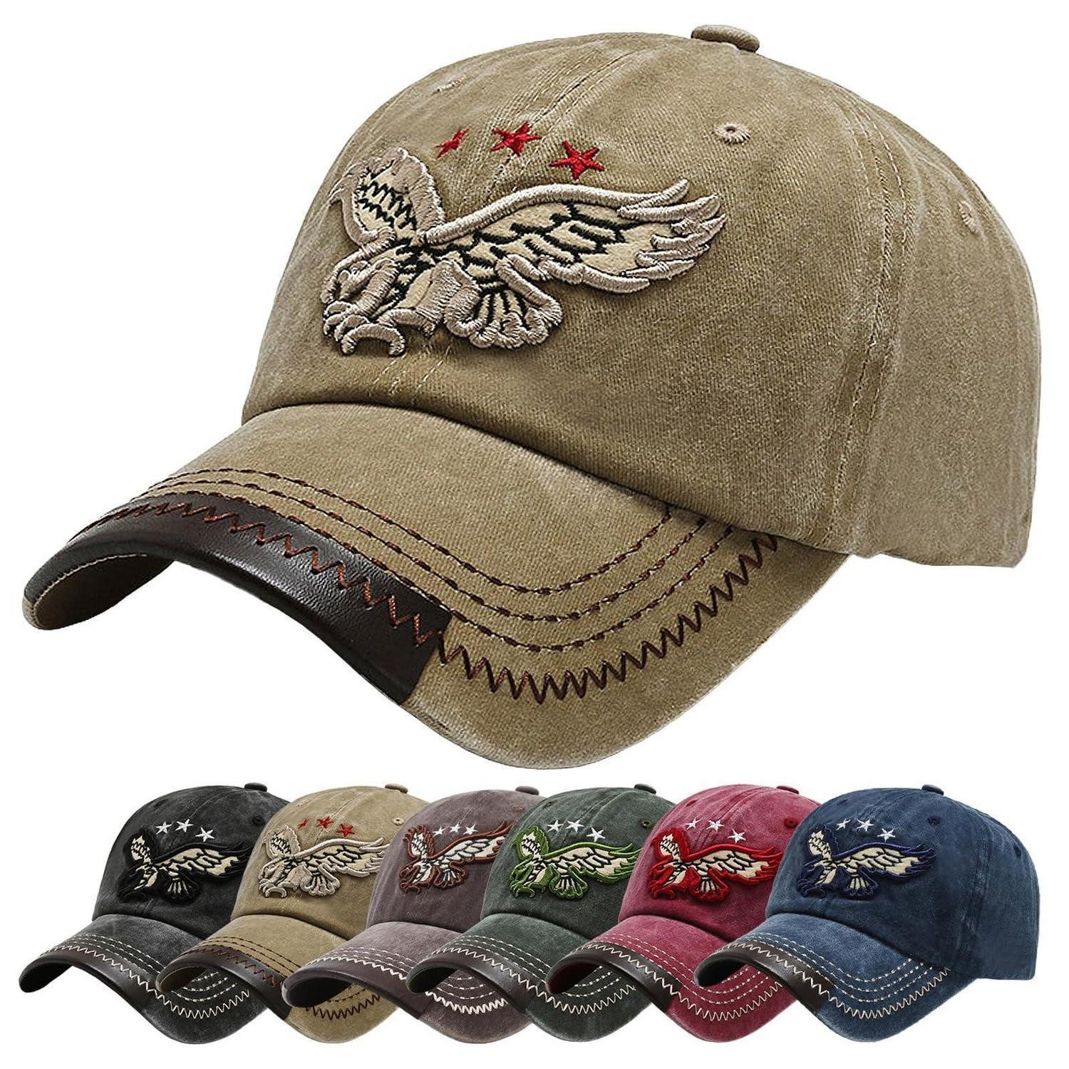 Baseball Cap Basecap Unisex Verstellbar Baumwolle Retro Einheitsgröße Khaki