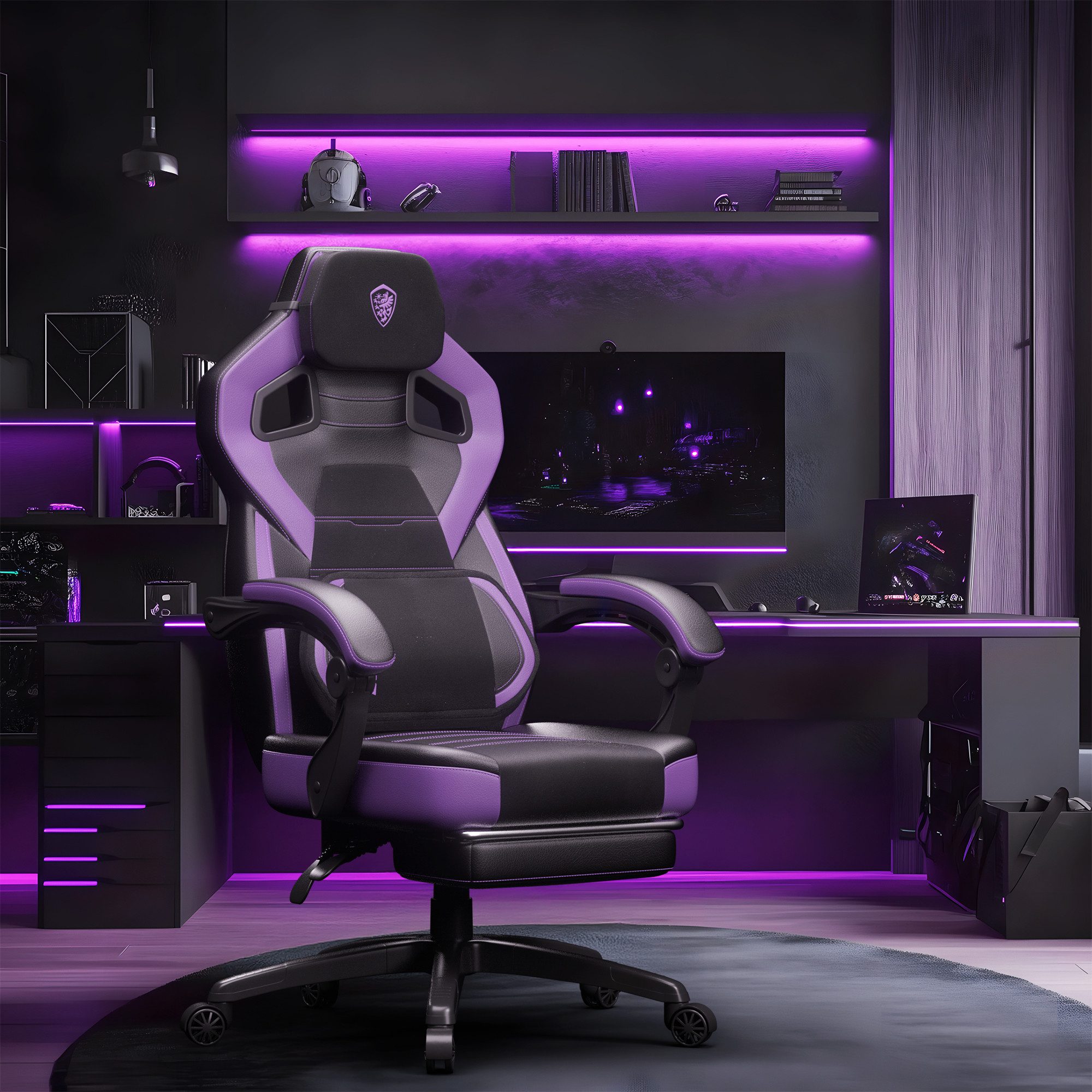 Dowinx Gaming-Stuhl Ergonomischer Bürodrehstuhl mit Fußstütze, günstig online kaufen