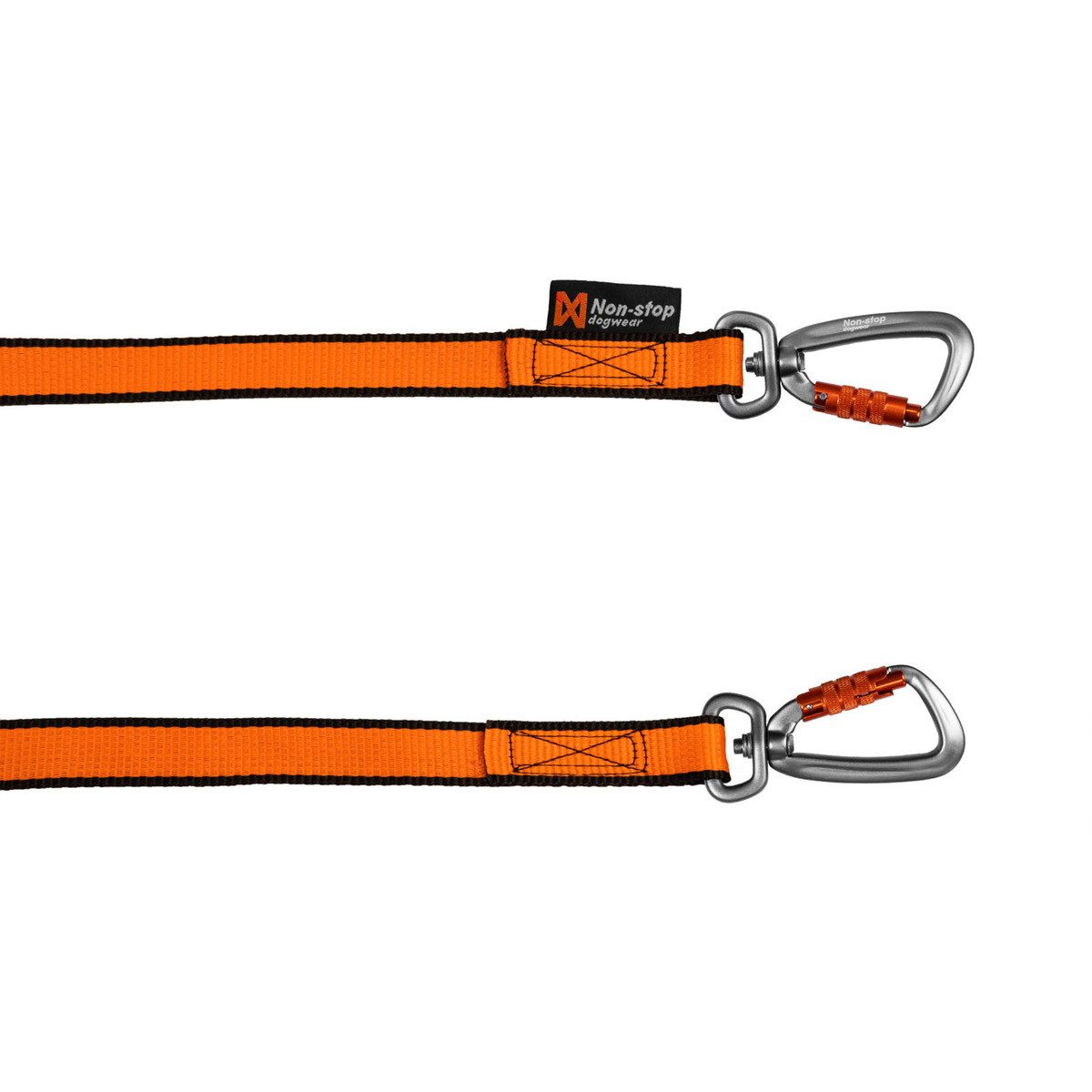 Non-stop dogwear Joggingleine Hundeleine Bungee Leash double orange/schwarz