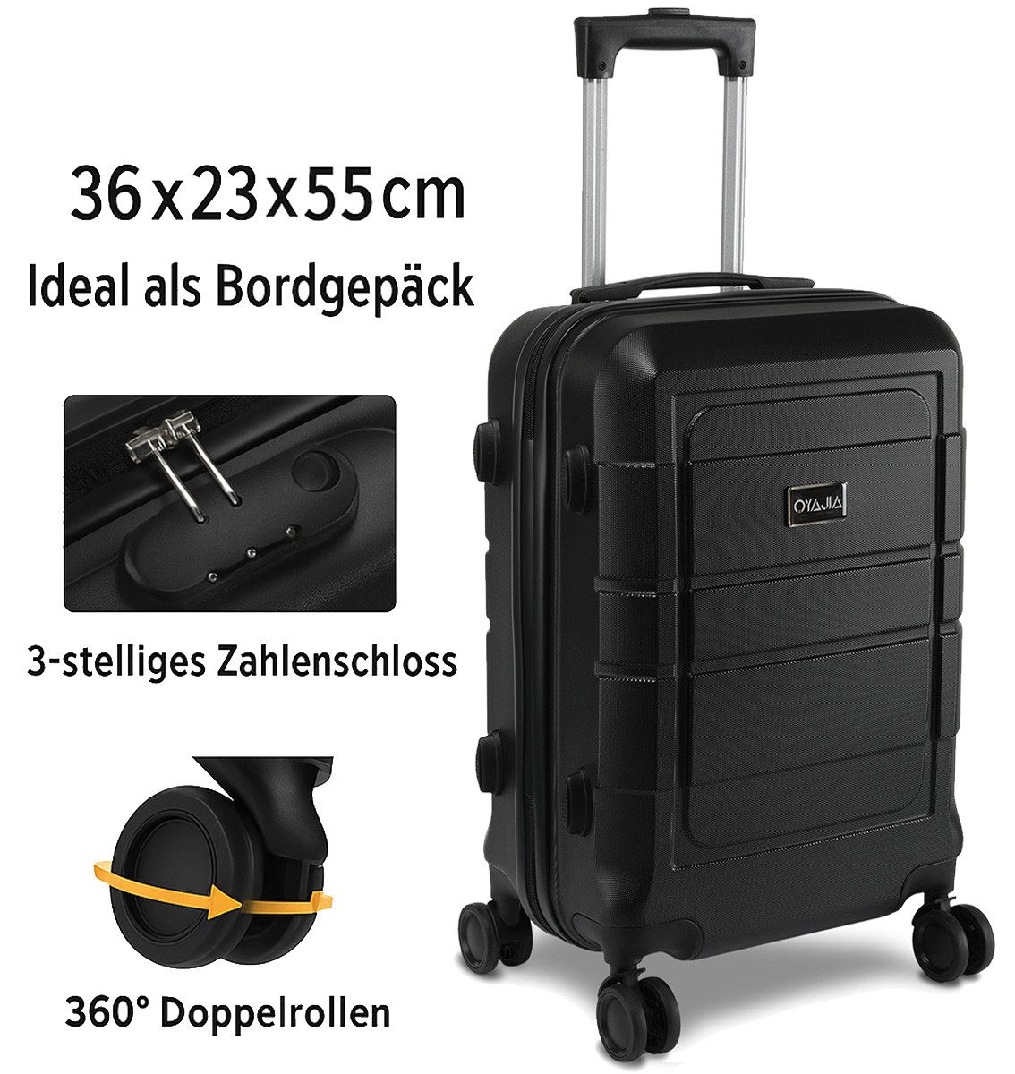 oyajia Koffer Handgepäck Koffer 20 Zoll ABS Hartschale mit Schloss, Leicht günstig online kaufen