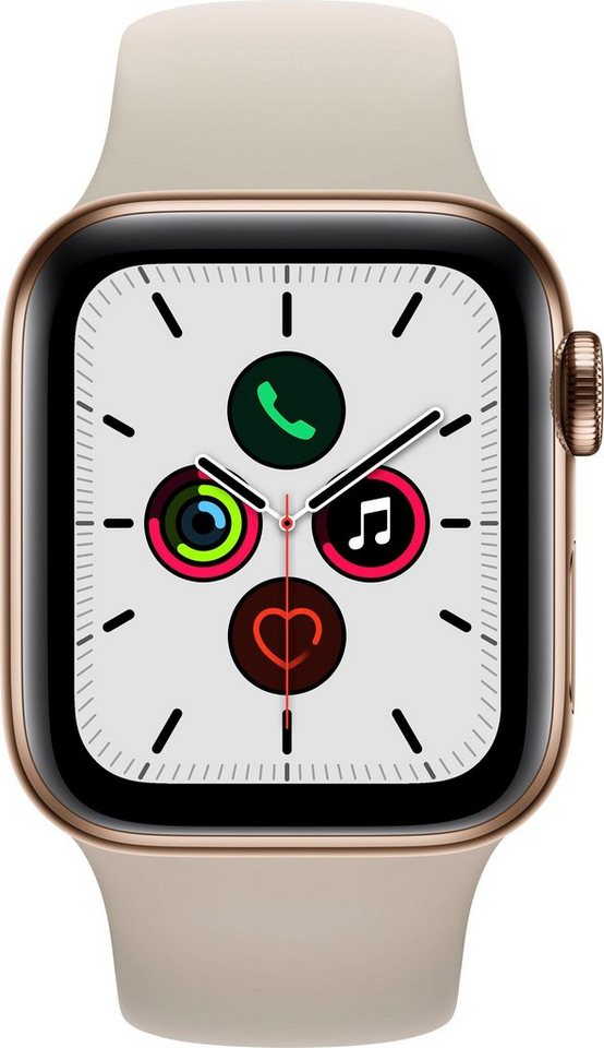 Apple Series 5 GPS + Cellular, Edelstahlgehäuse mit Sportarmband 40mm Watch (Watch OS 6) online