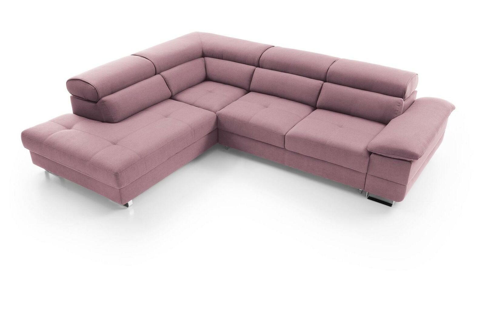 JVmoebel Ecksofa Blaues Textil Sofa Ecksofa Sofa Couch Polster Wohnlandschaft Textil, Made in Europe Rosa