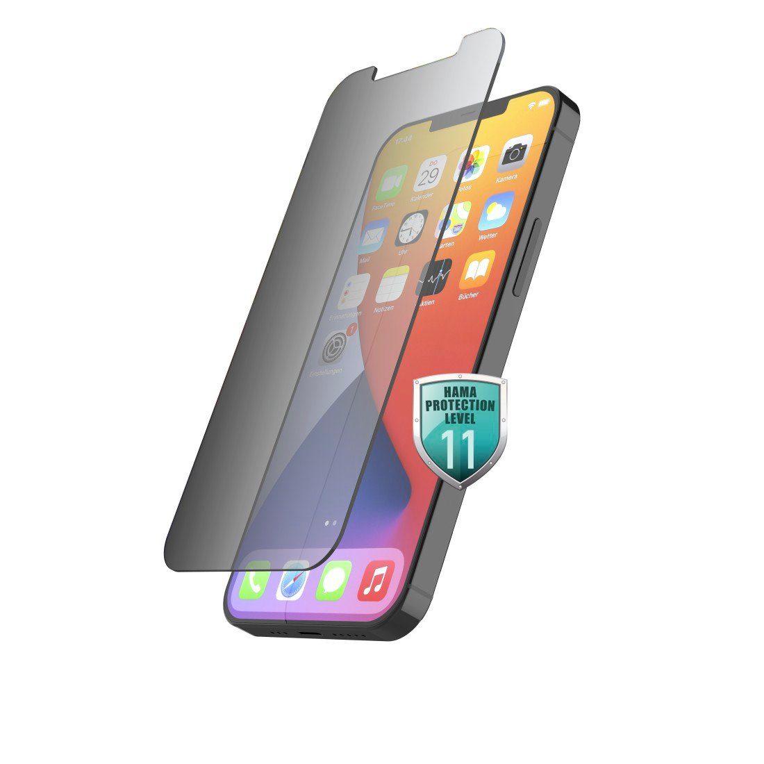 Hama 3D Full Screen Schutzglas für Apple iPhone 12 Pro Max, Sichtschutz für Apple iPhone 12 Pro Max, Displayschutzglas, Härtegrad: 10H, mit Montagerahmen