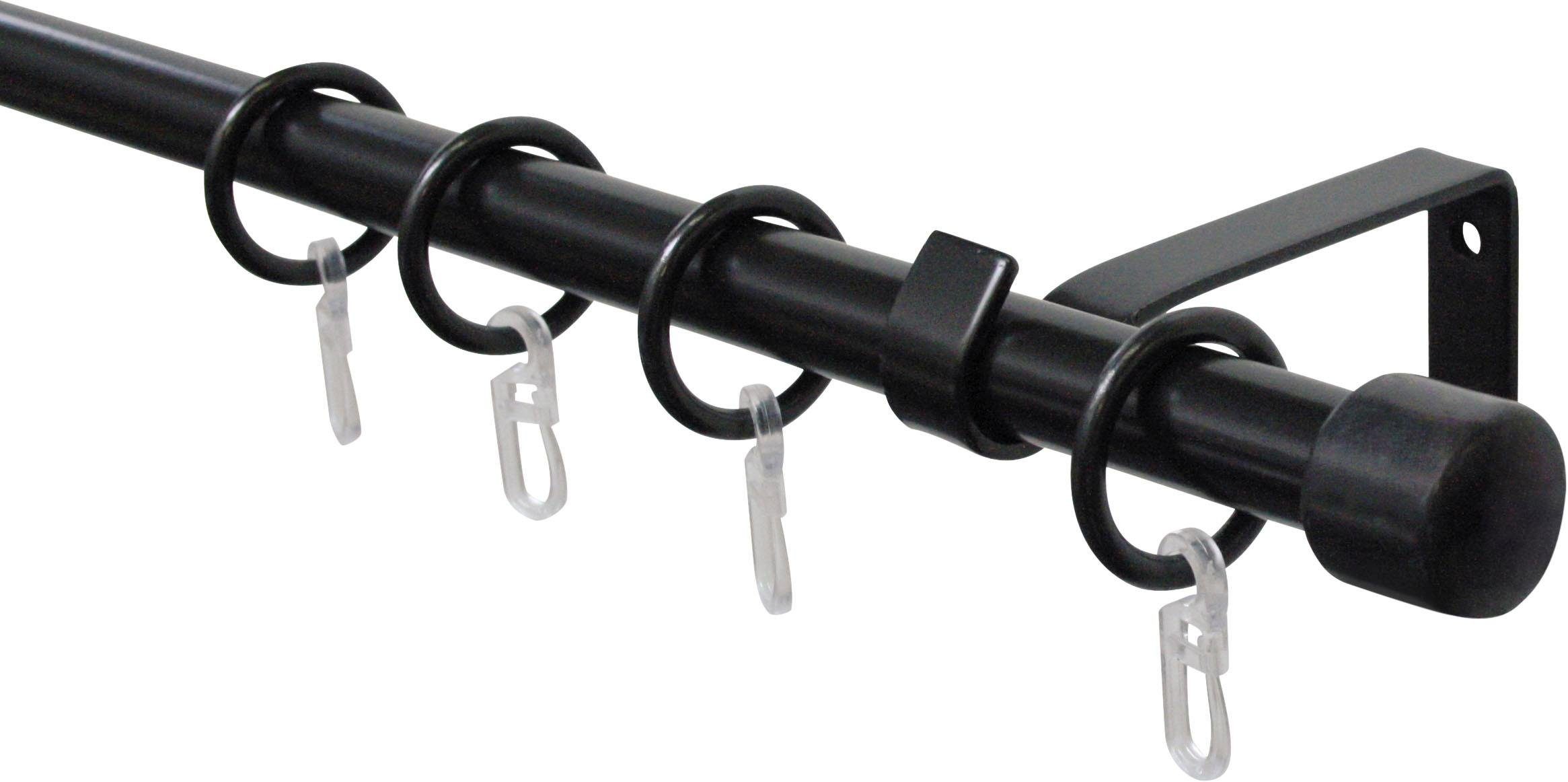 GARDINIA Gardinenstange Set Metall, Ø 16 mm, 1-läufig, ausziehbar, verschraubt, 1-Lauf