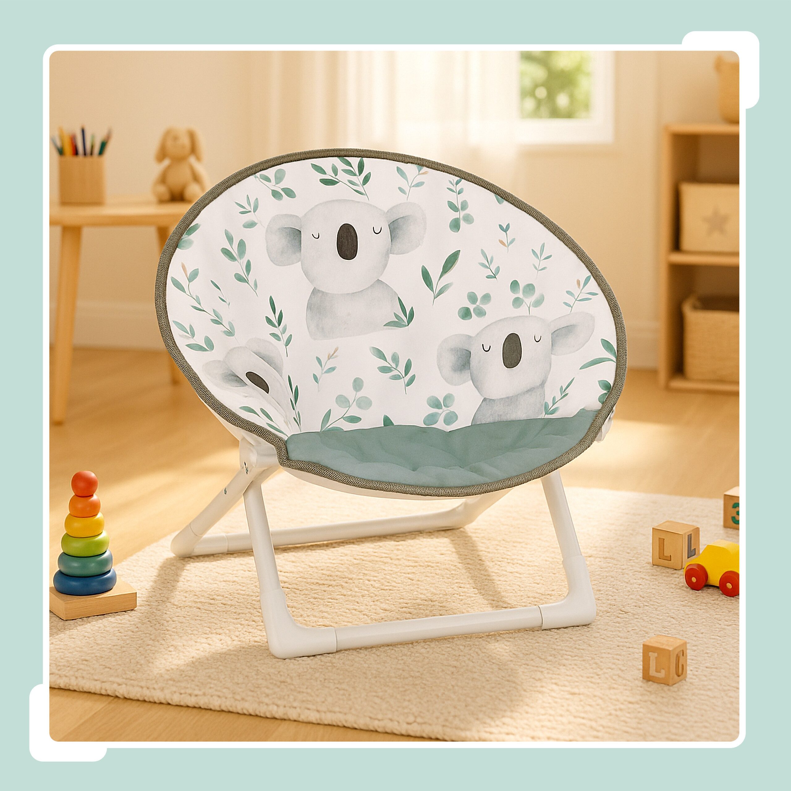 relaxdays Campingstuhl Faltbarer Moonchair für Kinder, Dino