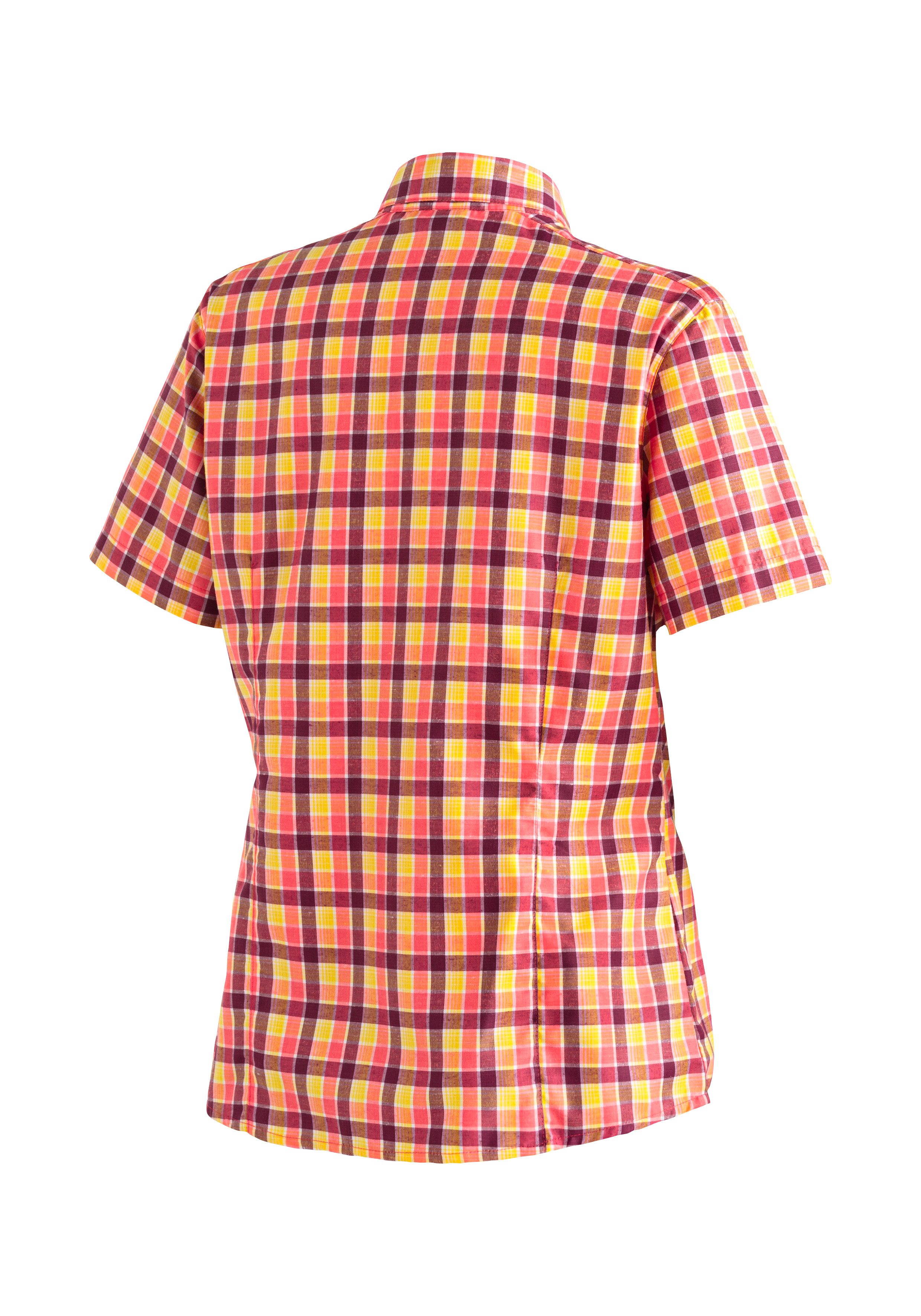 Maier Sports Funktionsbluse Philina Damen Bluse, leichte Kurzarmbluse, Blusen-Shirt, Karobluse, Reg Fit