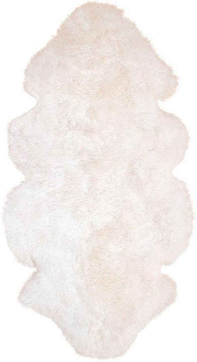 Fellteppich »Lammfell 155 weiß«, Heitmann Felle, fellförmig, Höhe 70 mm, echtes Austral. Lammfell, als Bettvorleger geeignet, ideal im Schlafzimmer & Wohnzimmer