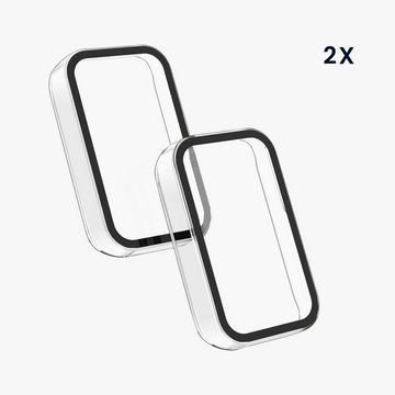 kwmobile Smartwatch-Hülle 2x Hülle für Xiaomi Redmi Smart Band Pro, Fullbody Fitnesstracker Glas Cover Case Schutzhülle Set