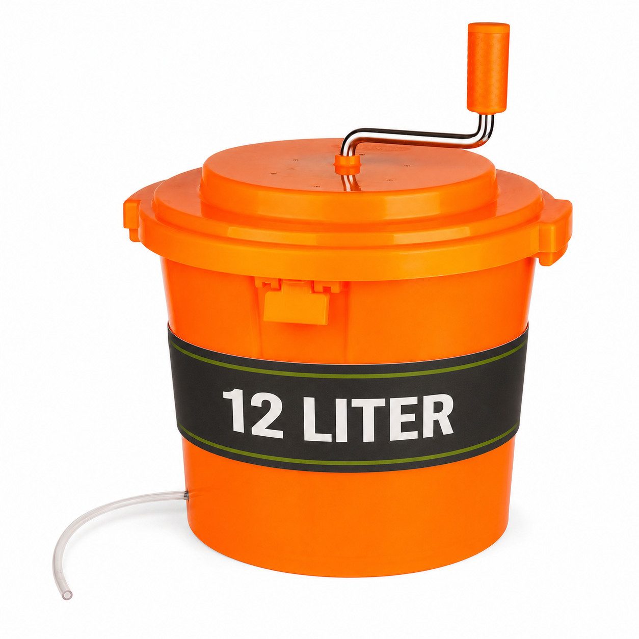 MUVELL Salatschleuder 12 Liter – Ø 36 cm Gastro Salatspinner für Imbiss & Kantine, (1-tlg., mit Ablaufschlauch und Schleuderbremse), Profi Gastroqualität mit geschützten Schleudermechanismus