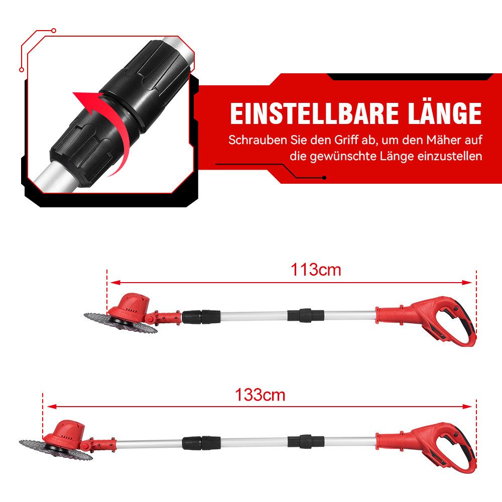 ONEVAN Elektrorasenmäher Akku-Rasentrimmer Bürstenlos Elektrischer Rasentri günstig online kaufen
