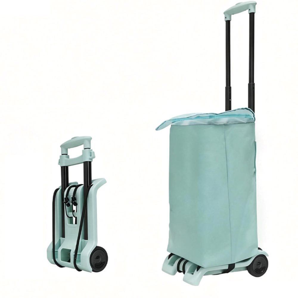 P & K Sackkarre 2-Rad Gepäckwagen klappbar – Einkaufstrolley mit integrierter Tasche, (2-St)