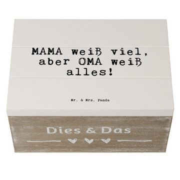 Mr. & Mrs. Panda Dekokiste MAMA weiß viel, aber... - Weiß - Geschenk, Oma, Schatzkiste, Spruch, (1 St)