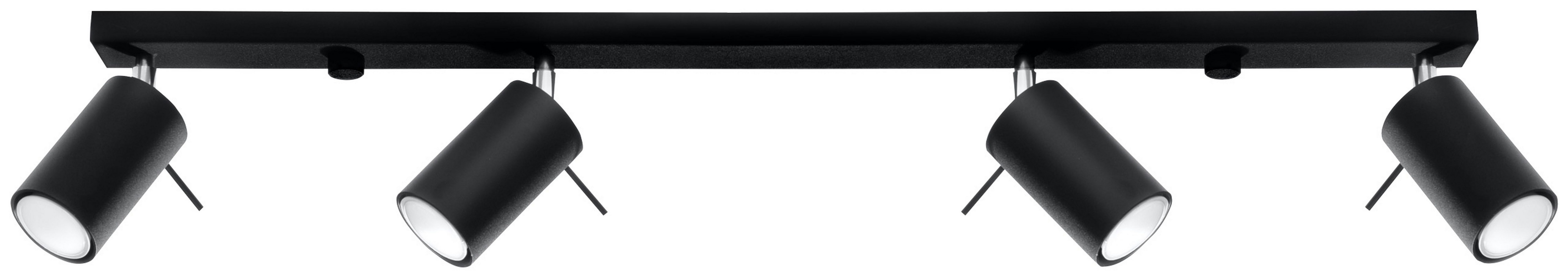 Licht-Erlebnisse Deckenstrahler ETNA, ohne Leuchtmittel, Metall verstellbar Schwarz GU10 4-flammig länglich Modern