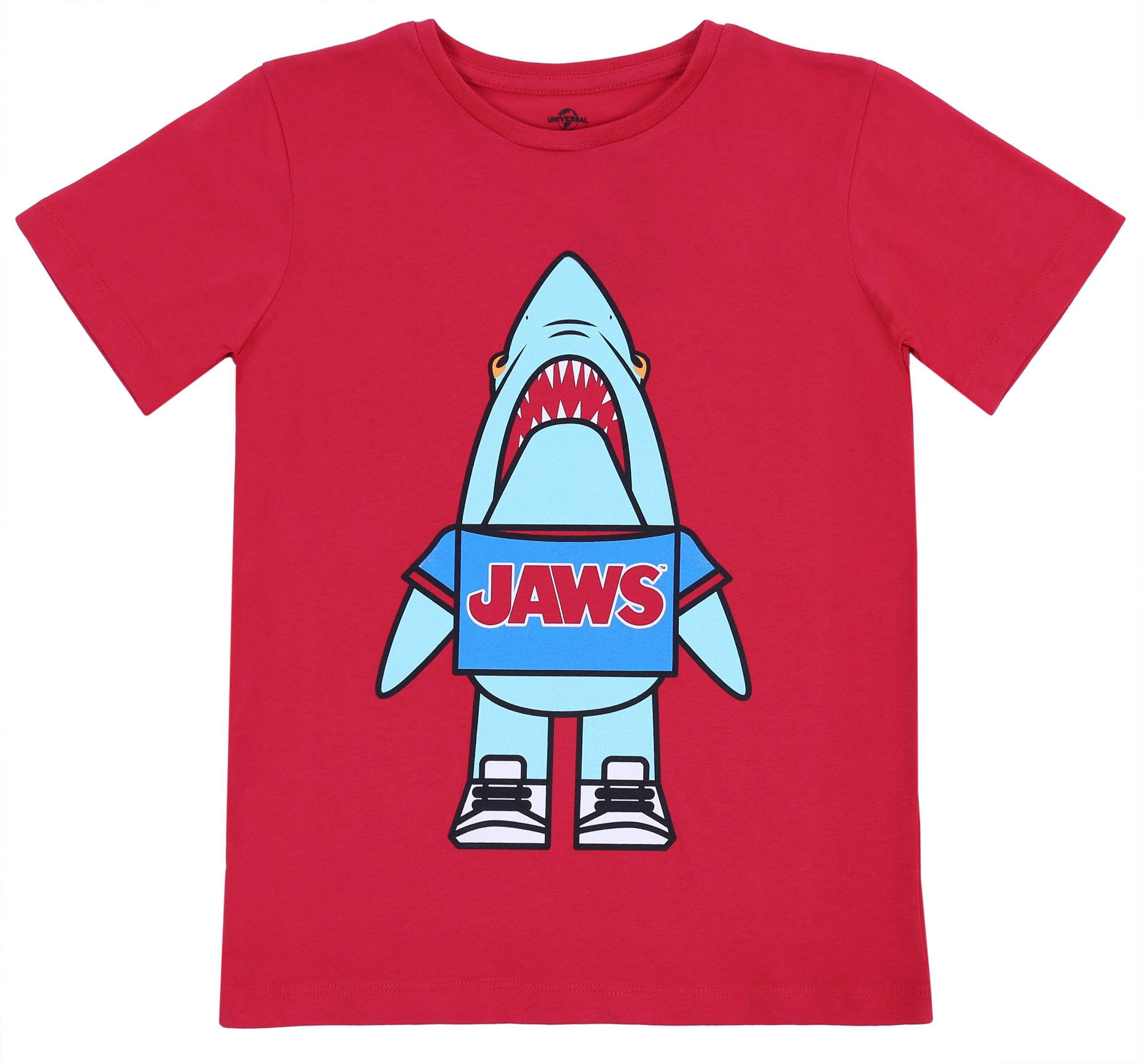 Sarcia.eu Kurzarmbluse Rotes Hemd mit animierter Hai - Jaws T-shirt 7-8 Jahre
