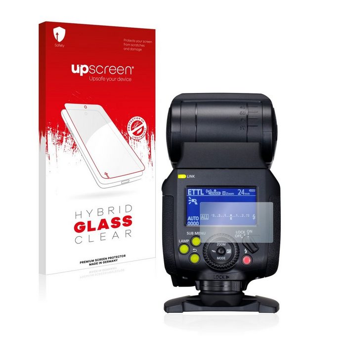upscreen flexible Panzerglasfolie für Canon Speedlite EL-1 Displayschutzglas Schutzglas Glasfolie klar TU10845