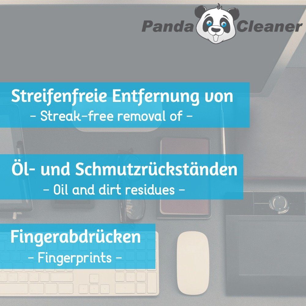 + Cleaning + [4-St. 2 - Bildschirmreiniger Reinigungs-Set Laptop Spray Kit 100ml (Set, Putztuch) - PandaCleaner x Refill Glasreiniger 250ml