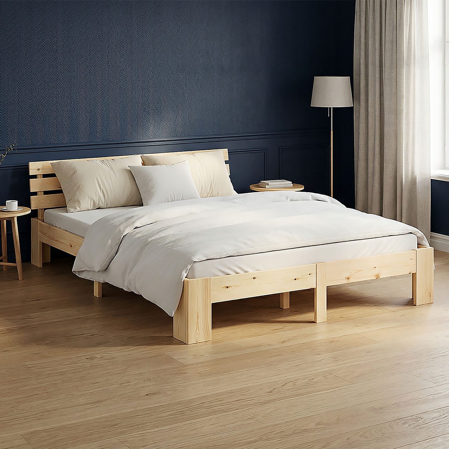 Homestyle4u Holzbett 90x200 120x200 140x200 160x200 180x200 Doppelbett Kopf günstig online kaufen