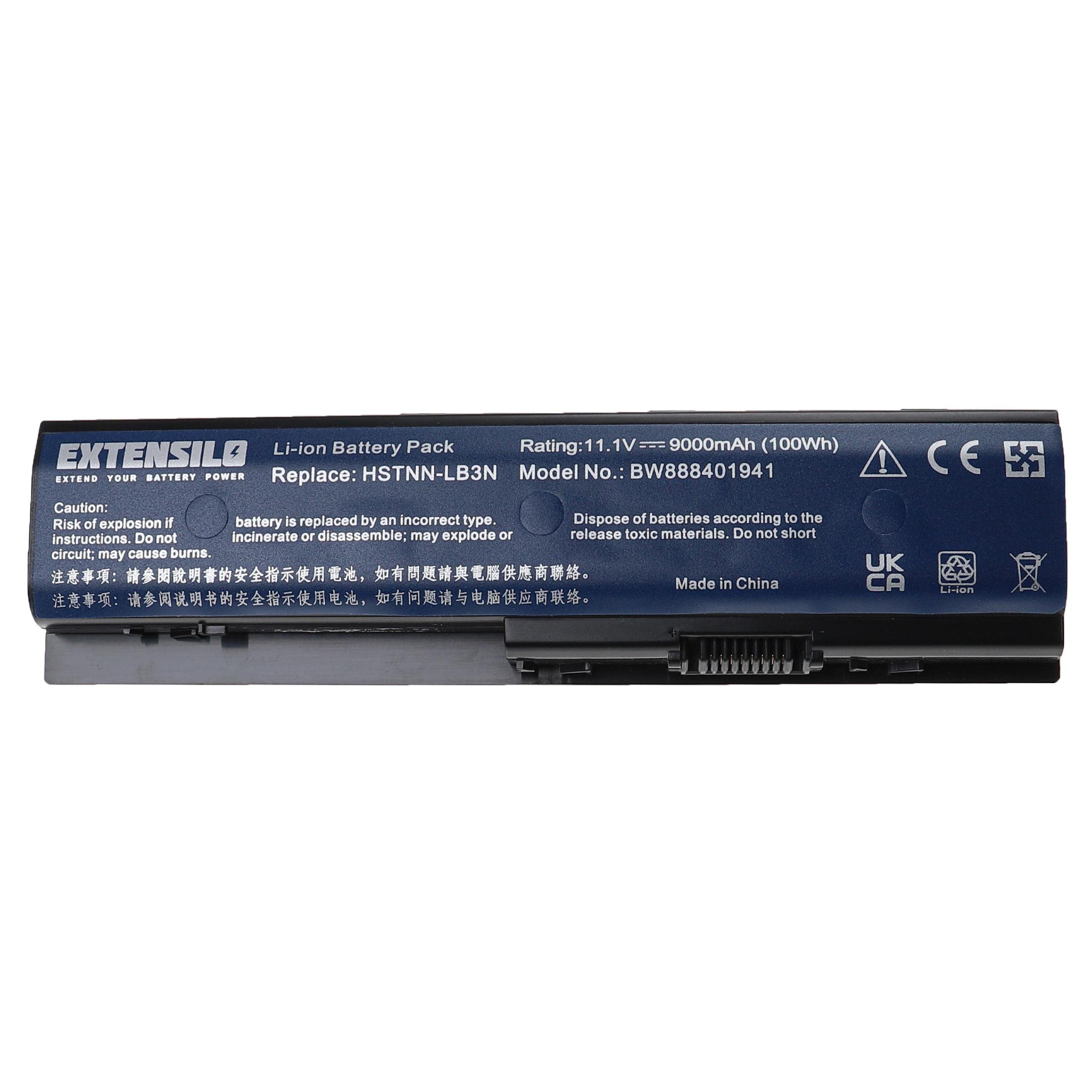 Extensilo passend für HP Pavilion dv6-7090ef, dv6-7090el, dv6-7090sf, Laptop-Akku 9000 mAh