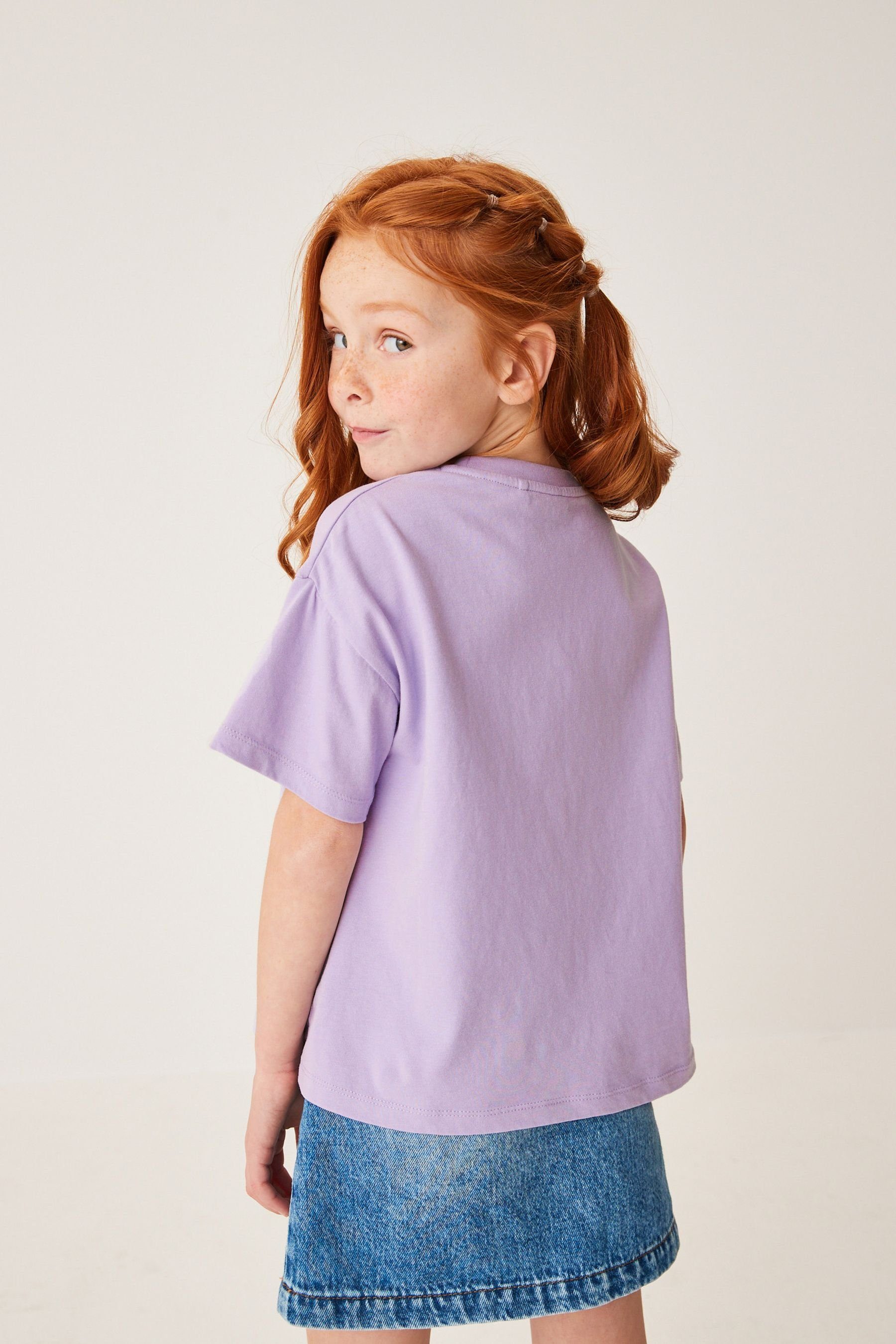 glänzendem Paillettenherz Purple Star T-Shirt (1-tlg) Next mit T-Shirt