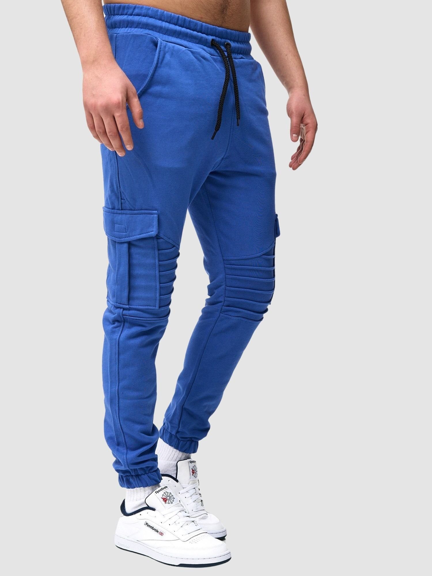 (Sporthose Sweatpants, Fitness Trainingshose Jogginghose Cargo hose Casual Jogginghose Trainingshose Sweatpants Sport Männer Kayna John 1-tlg) Freizeit Herren Blau