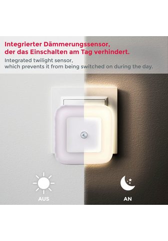 B.K.Licht Steckdosenleuchte BK_GD1133 LED naktinė lempa 2vnt. rinkinys Flurlicht su judesio jutiklis Weiß LED fest integriert Warmweiß Steckdosenlicht 3 meter Reichweite