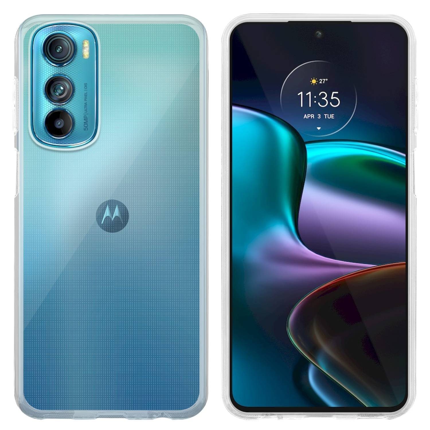Cadorabo Handyhülle für Motorola EDGE 30 Hülle Motorola EDGE 30, Hülle TPU Silikon Handy Schutzhülle Slim Transparent Case Cover