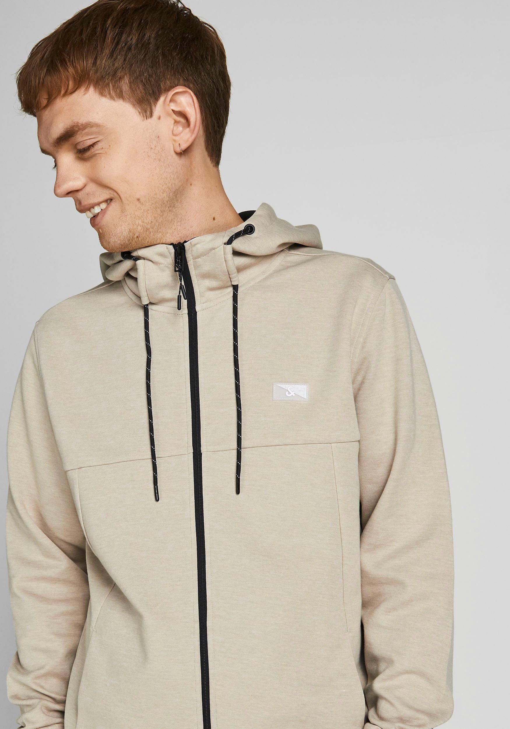 JCOAIR tan & oxford Jones HOOD NOOS. Kapuzensweatjacke ZIP Jack SWEAT