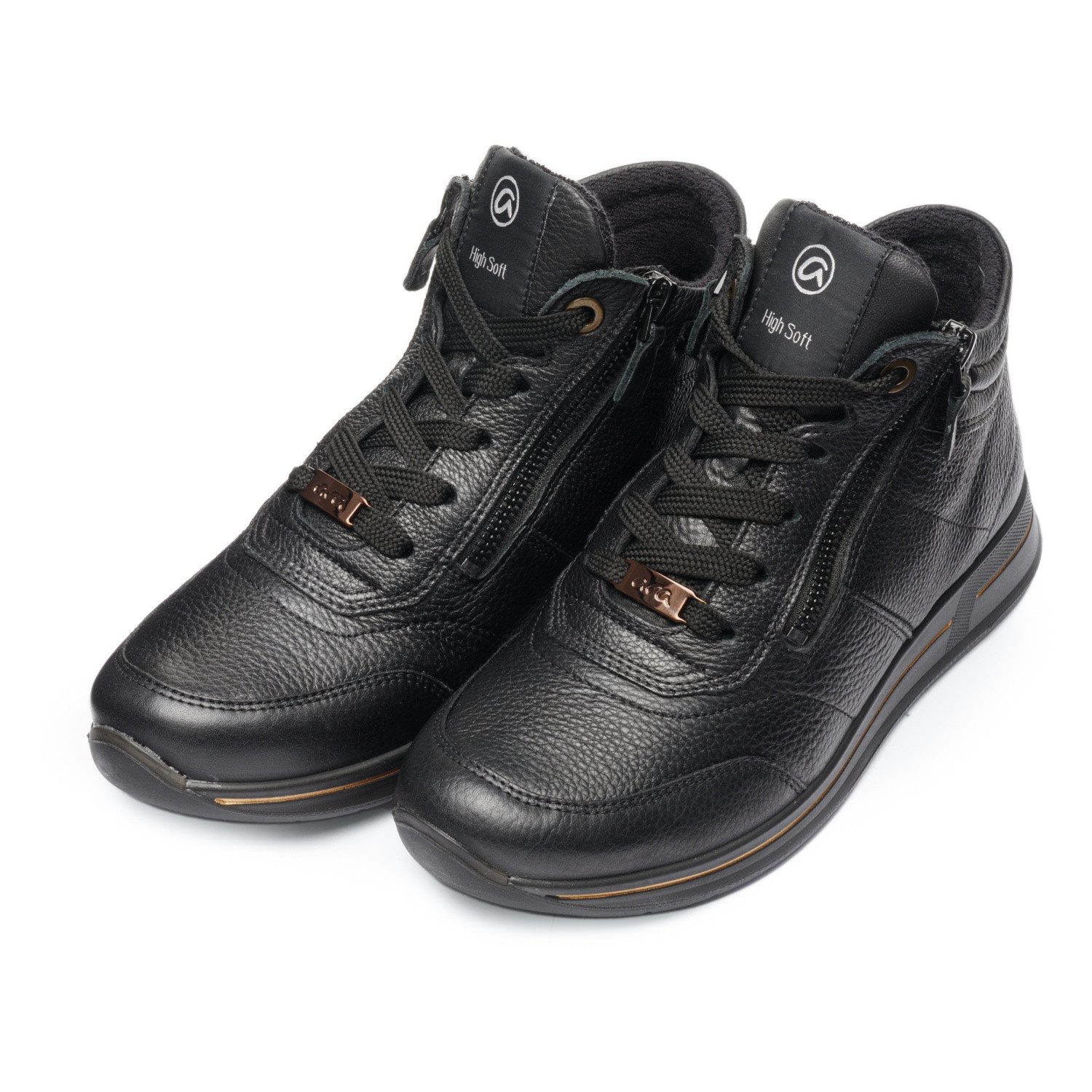 Ara OSAKA Schnürboots Herbstboots, mit beidseitigen Reißverschlüssen, H-Weite (sehr weit)