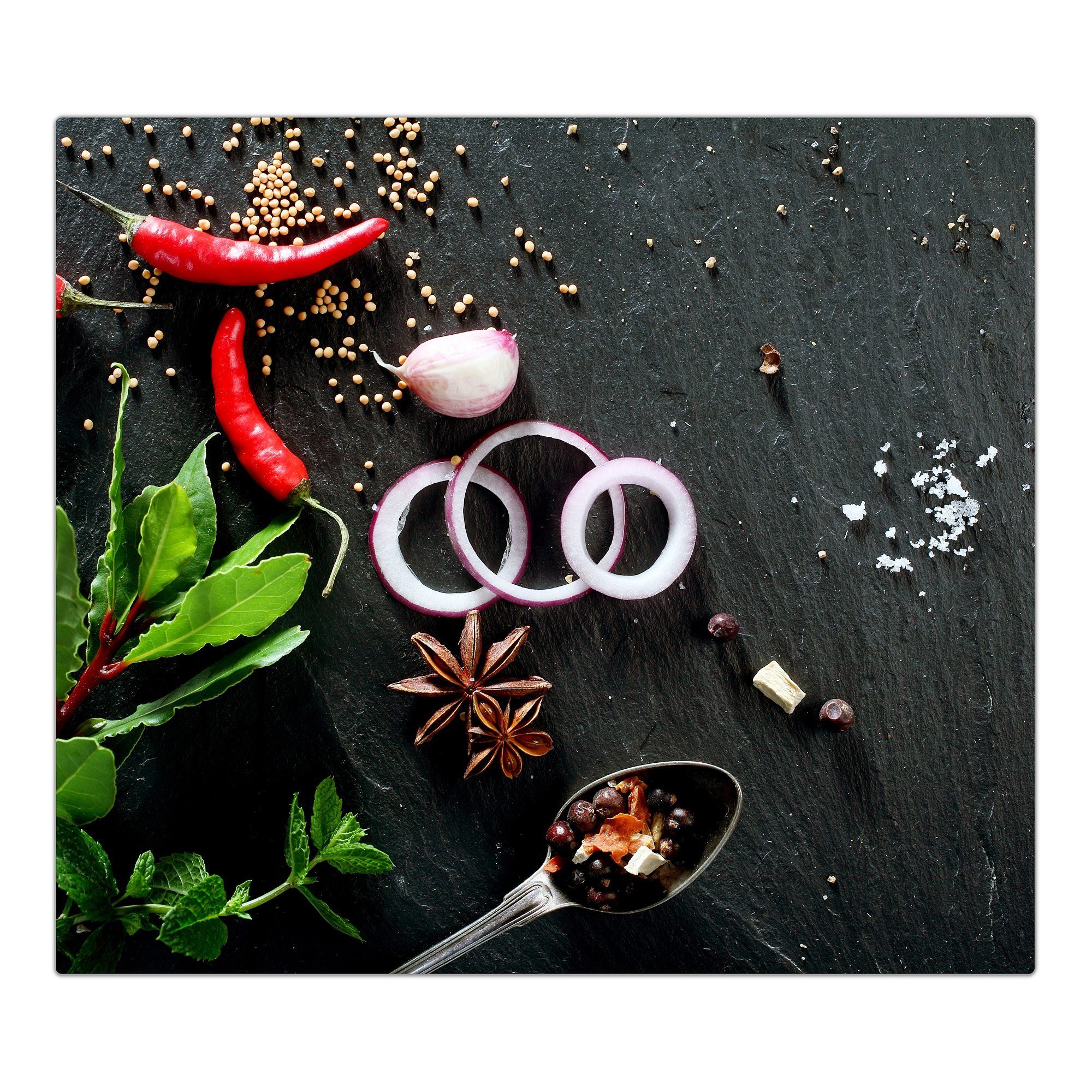 Primedeco HerdAbdeckplatte Herdabdeckplatte Spritzschutz aus Glas