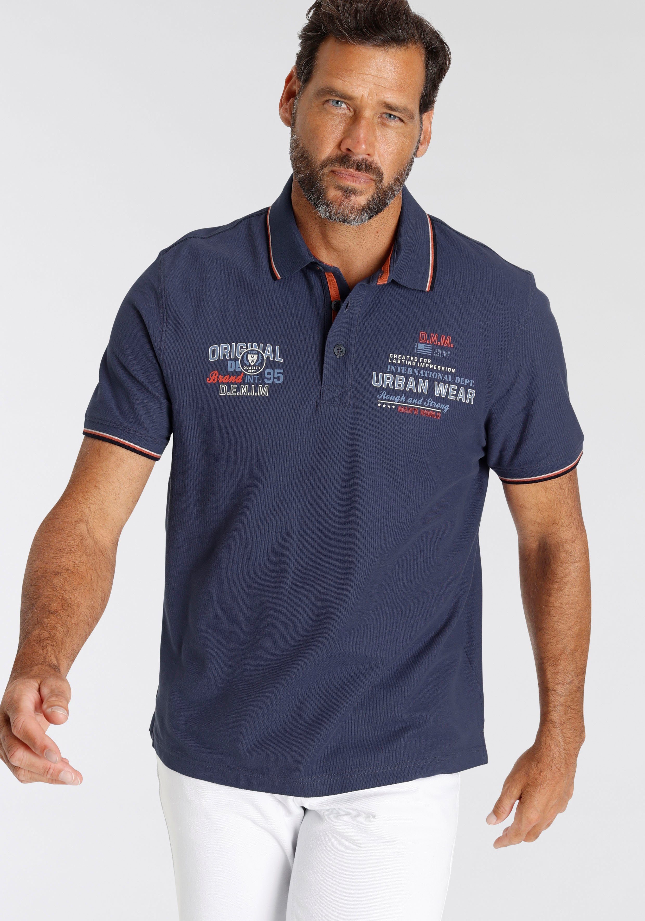 Man's World Poloshirt mit Brustprint