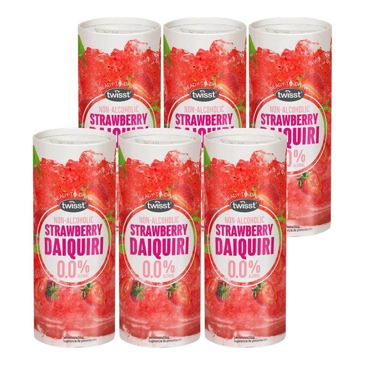 twisst Mixgetränk, Twisst Erdbeer Daiquiri spritzig süß ohne Alkohol 240ml 6er Pack