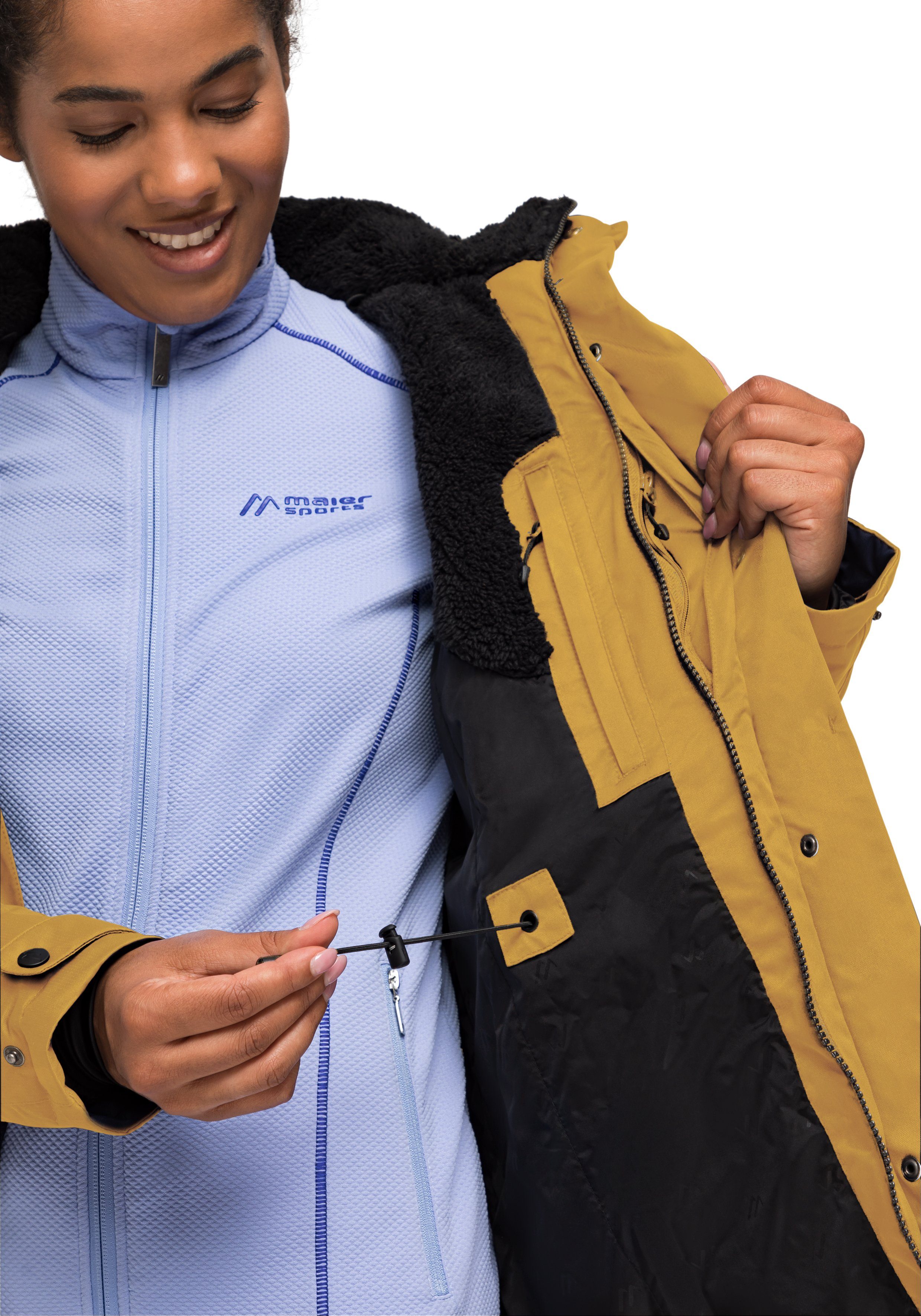 Maier Sports Funktionsjacke Lisa Outdoor-Mantel 2 Wetterschutz mit vollem sonnengelb