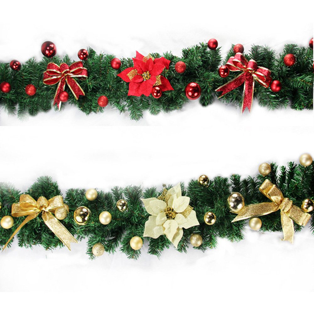 Kunstgirlande Weihnachtsgirlande 2,7m lang mit LED, Coonoor, für Outdoor & Indoor Girlande - Treppen, Tür, Balkon, Weihnachtsdeko – Bild 4 von 5