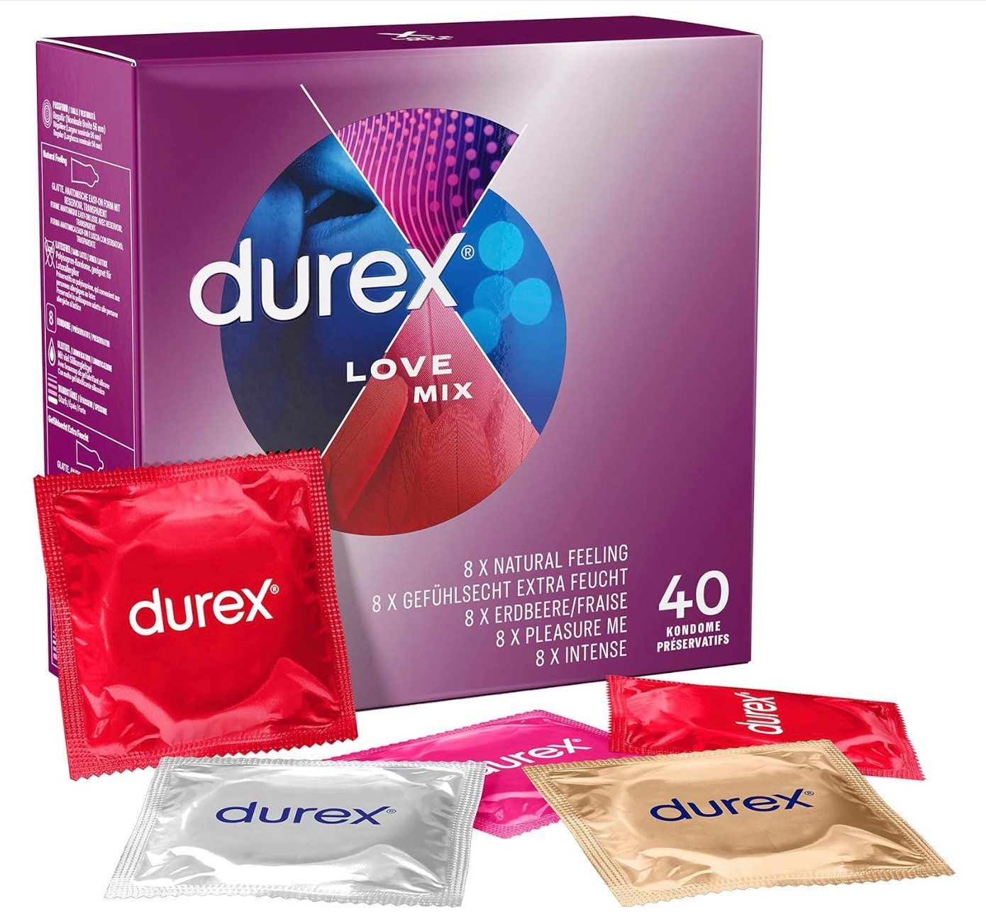 durex Kondome Love Mix mit 5 Kondom-Sorten, 1 St.