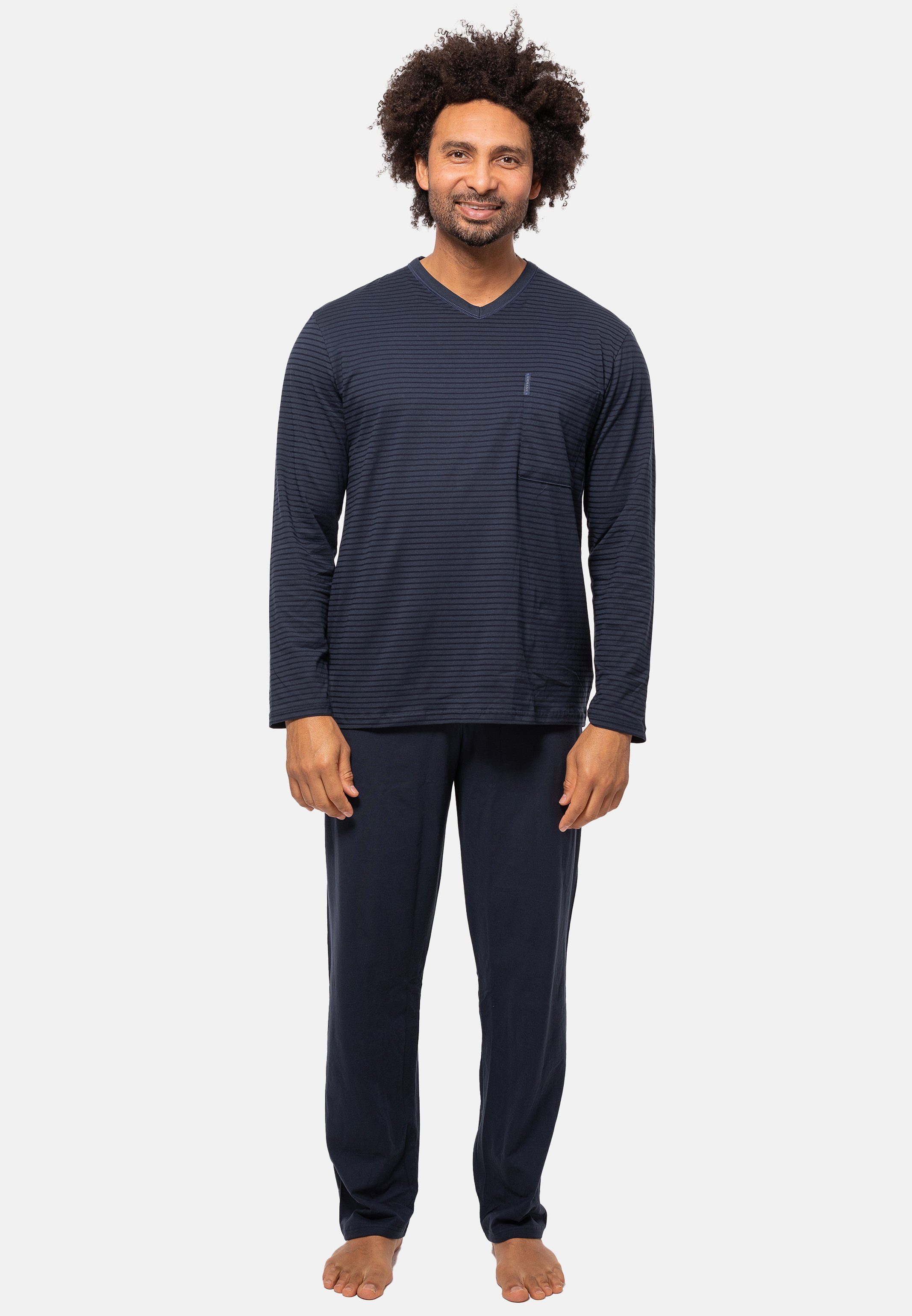 Ammann Pyjama Extra Light Cotton (Set, 2 tlg) Schlafanzug Langarm - Baumwolle - Total Eclipse