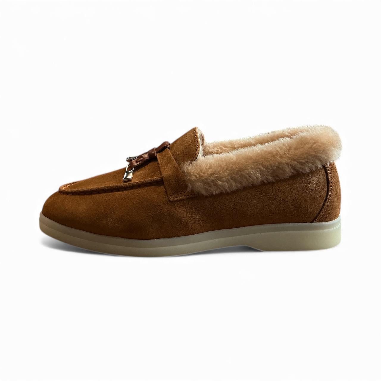 Begoria Damen Leder Loafer gefüttert mit Fell – Mokassins Mokassin