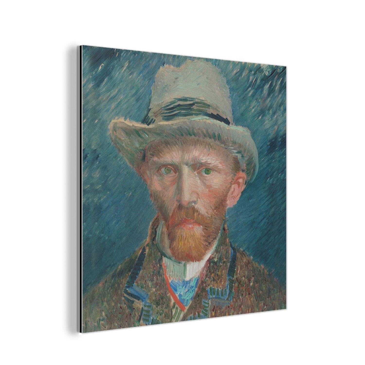 - Aluminium Gemälde Gemälde von Gogh, Metallbild MuchoWow St), Selbstporträt deko aus van Alu-Dibond-Druck, Vincent 1887 (1 Metall,