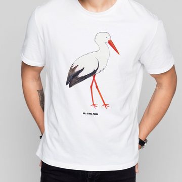 Mr. & Mrs. Panda T-Shirt Storch - Weiß - Geschenk, Junggesellenabschied, T-Shirt, Gute Laune, (1-tlg)