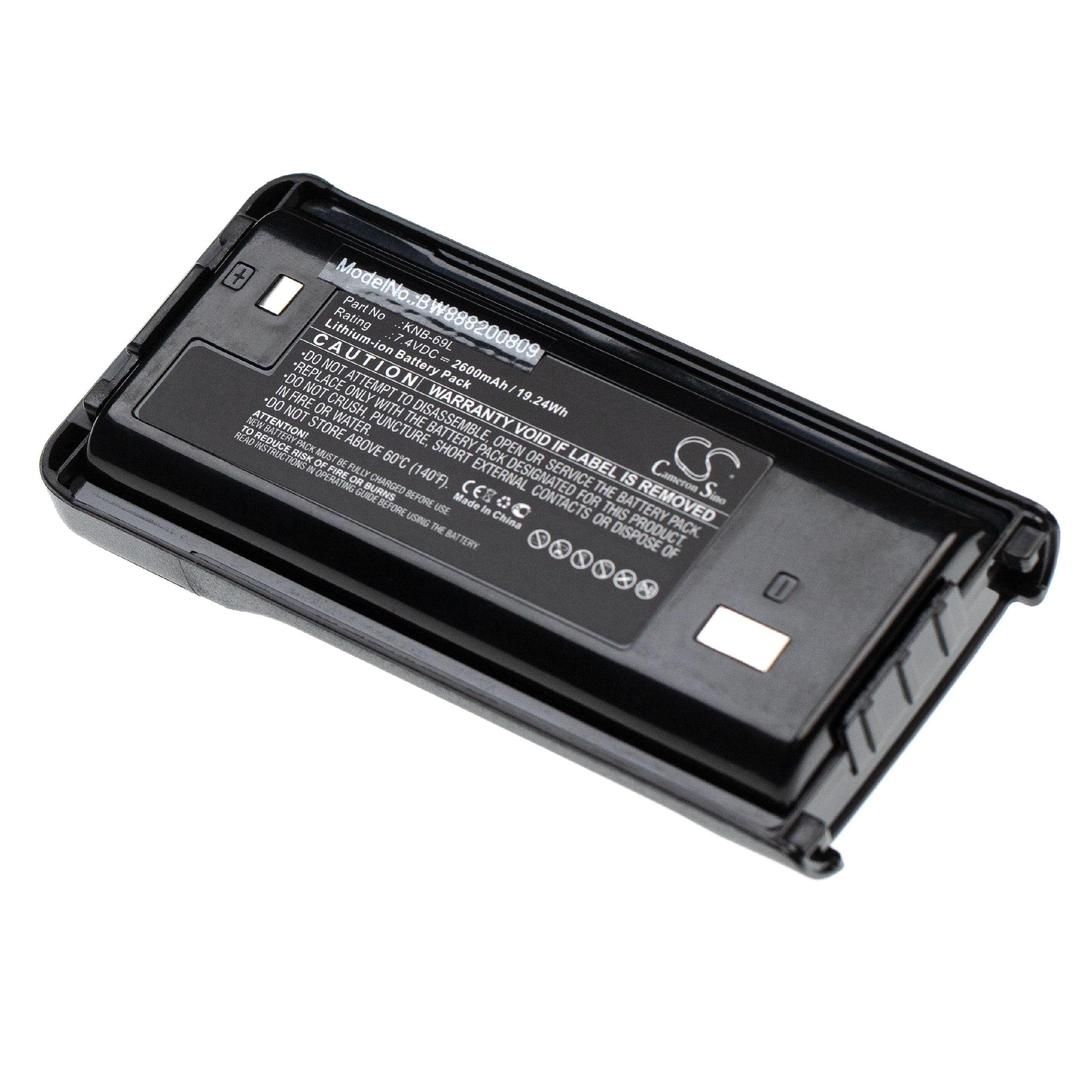 vhbw Akku Industrie (2600mAh, & TK-2312, 7,4V, Business Funk TK-2400VP, NX340U16P2, passend mAh Kenwood TK-2400, für NX-348, & TK-2302 Funkgerät Li-Ion) 2600 TK-2200