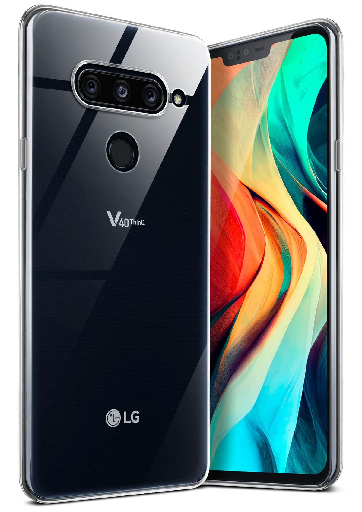 moex Handyhülle moex® Aero Case für LG V40 ThinQ, Hülle Silikon durchsichtig, Clear Schutzhülle Transparent Silikonhülle