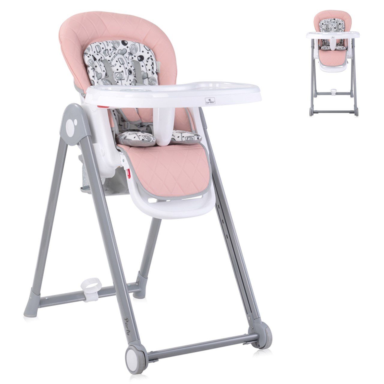 Lorelli Kombihochstuhl Kinderhochstuhl PARTY, Rollen Höhe Lehne Fußstütze T günstig online kaufen