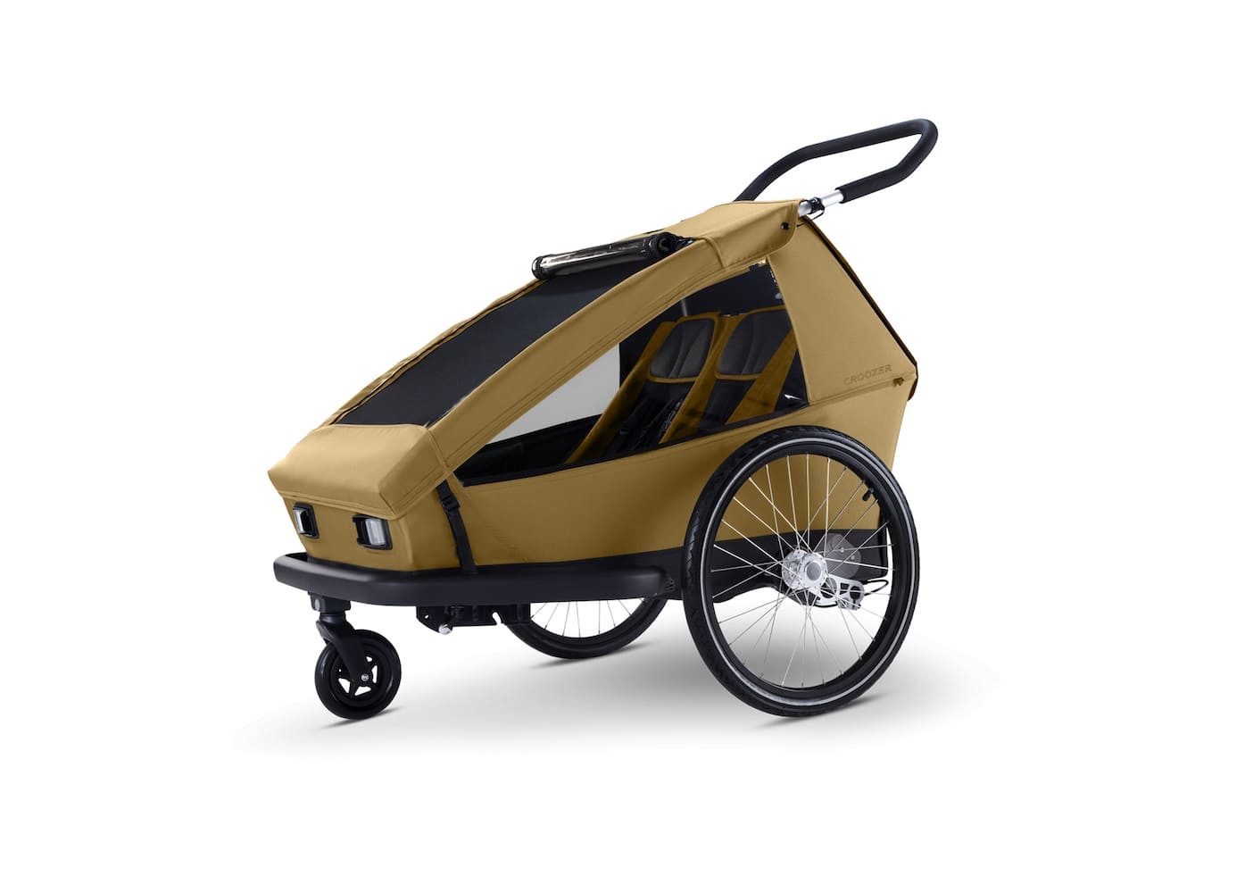 Croozer Fahrradkinderanhänger Kid Ellma 2 mit Jogger-Set, Für zwei Kinder, Anhänger und Buggy in einem