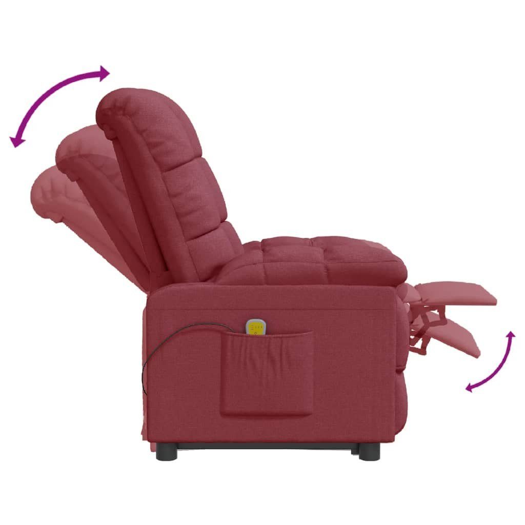 DOTMALL Massagesessel Fernsehsessel Mit Seitentasche, Liegefunktion,Vibration,für Weinrot Wohnzimmer