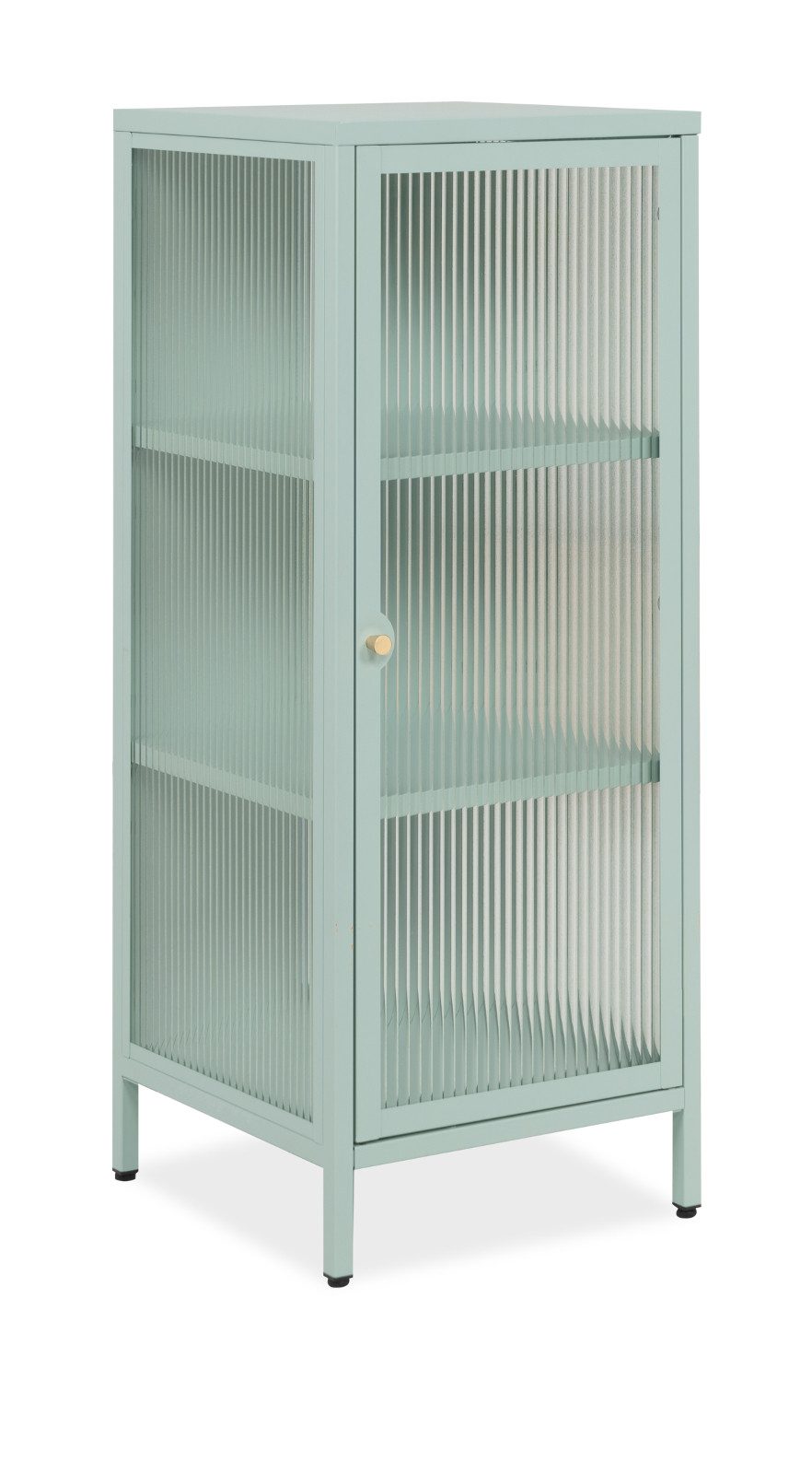 Furn.Design Vitrine Maram (Glasvitrine in mintgrün, 40 x 102 cm) Aus Metall, Scheiben Echtglas