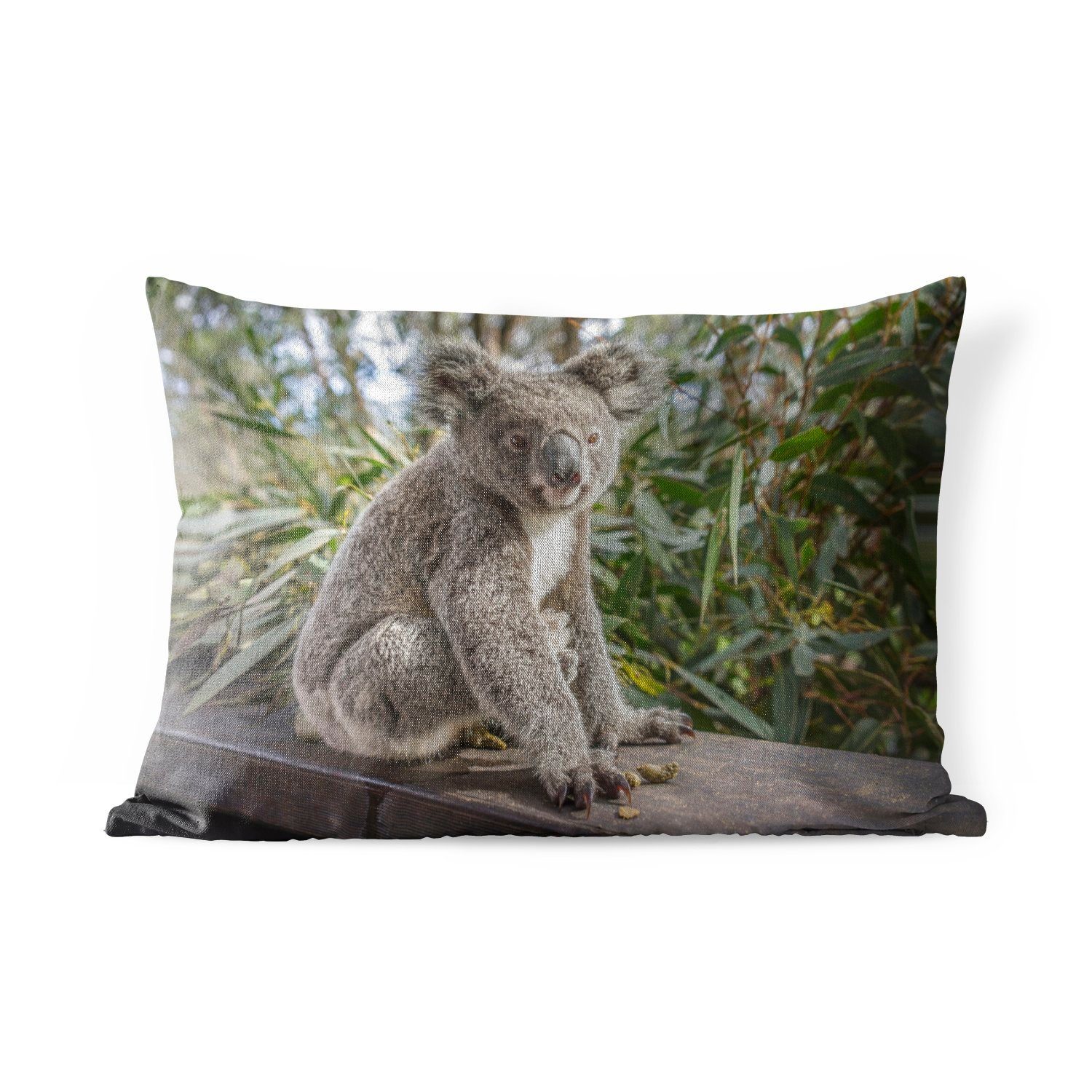 MuchoWow Dekokissen Koala - Holz Outdoor-Dekorationskissen, Polyester, - - - Kinder Mädchen, Kissenhülle - Dekokissenbezug, Pflanzen Jungen