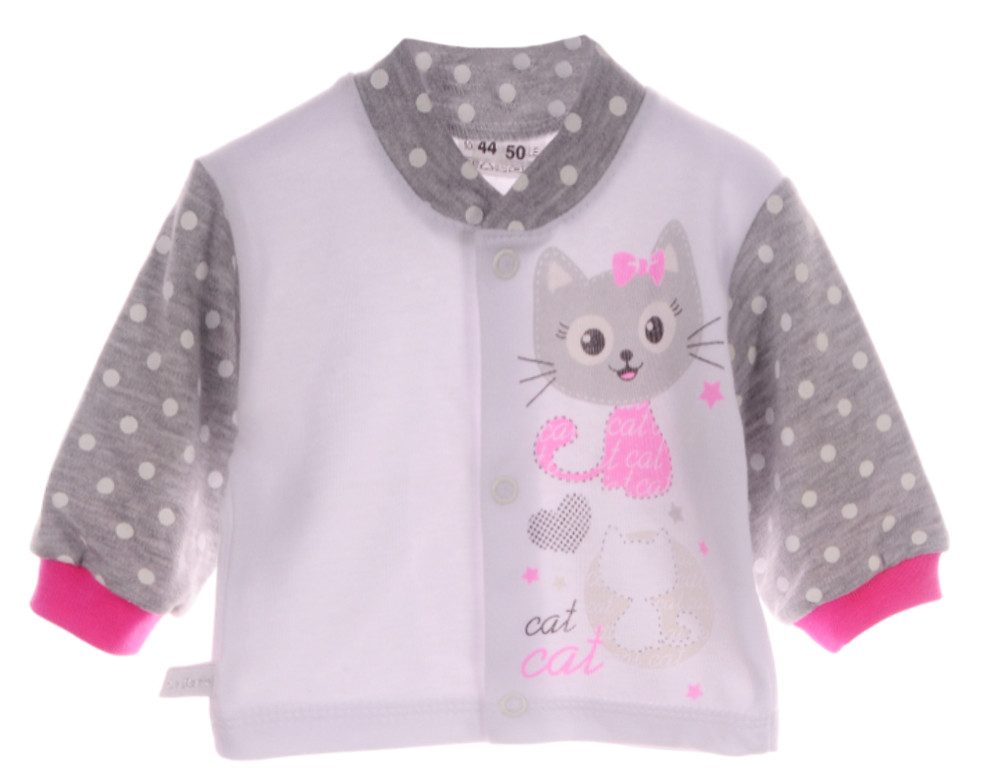 Langarmshirt Baby Hemdchen in Pink mit Katze Shirt langarm Erstlingsshirt