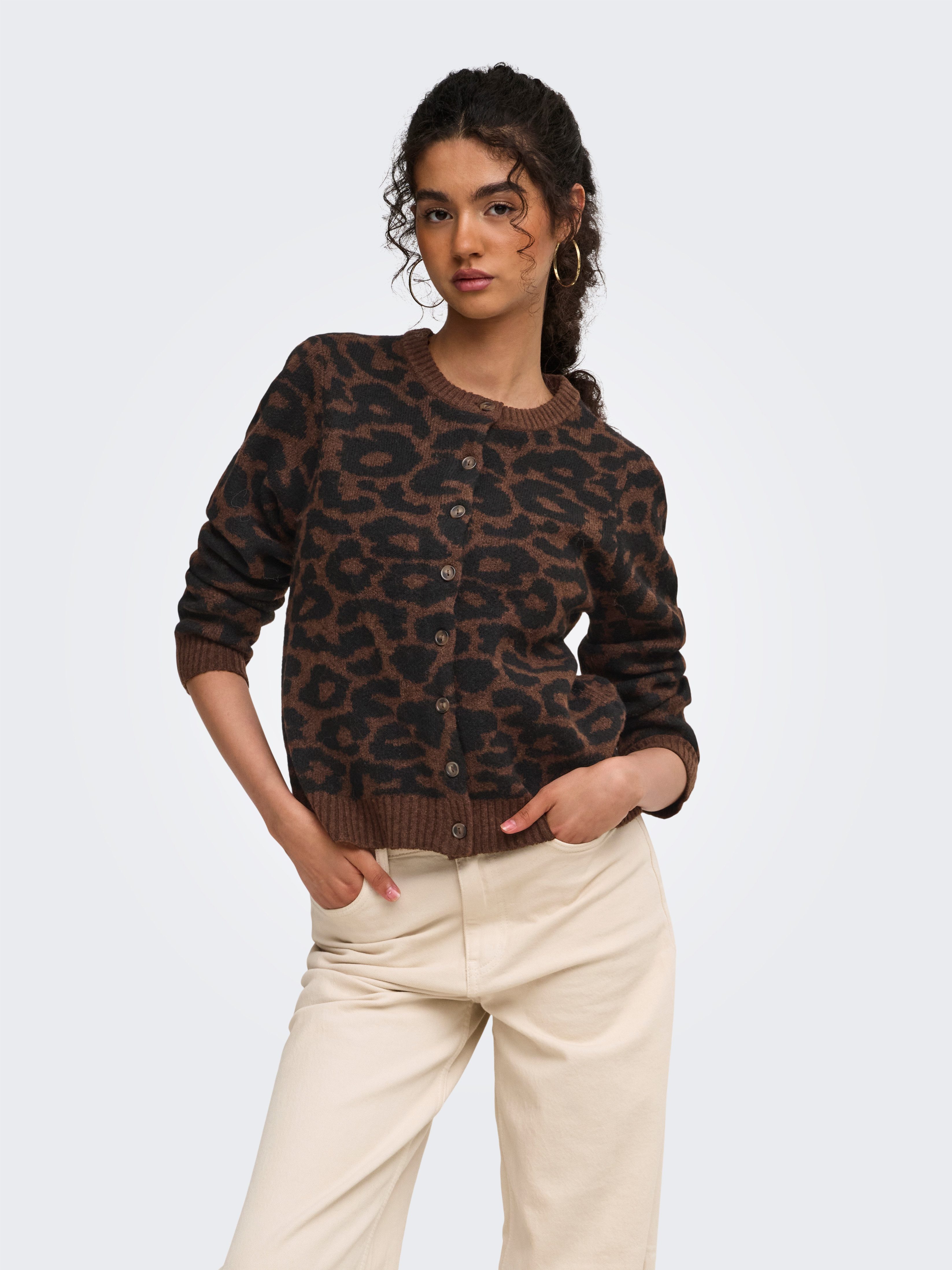 ONLY Strickjacke ONLALIVIA O-NECK BUTTON CARDIGAN KNT Materialmix, regular fit