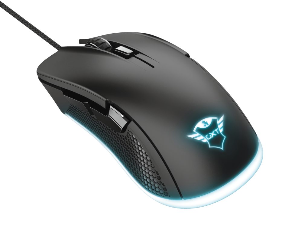 Trust GXT 922 YBAR Gaming-Maus (kabelgebunden, vollständige RGB-LED-Beleuchtung, programmierbar)